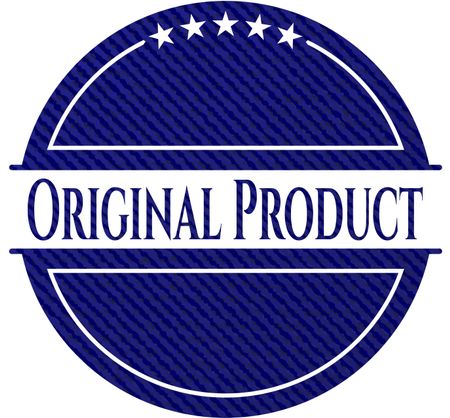Original Product emblem with jean background