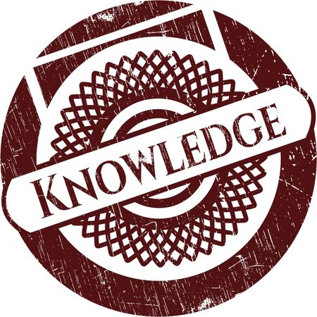 Knowledge rubber stamp with grunge texture