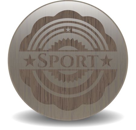 Sport wooden emblem. Retro