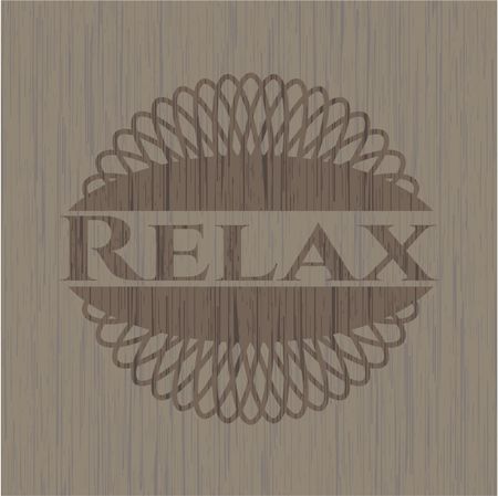 Relax wooden emblem. Retro