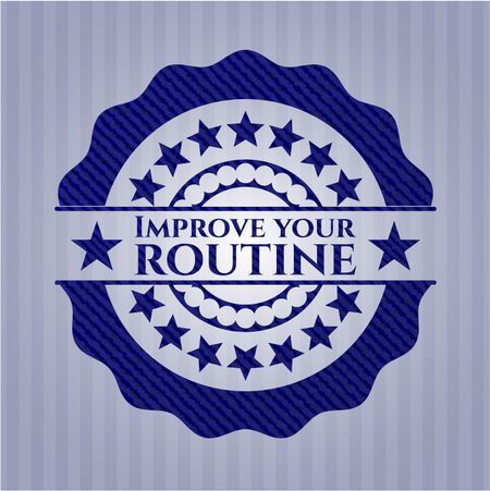 Improve your routine emblem with denim high quality background