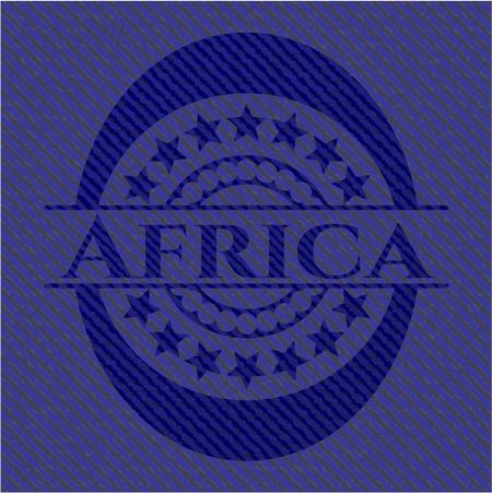 Africa emblem with denim high quality background