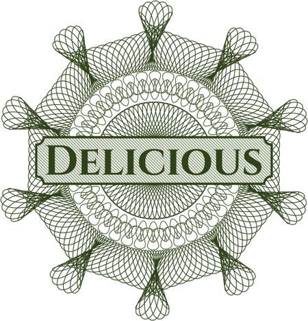 Delicious written inside abstract linear rosette