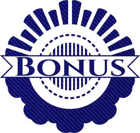 Bonus jean or denim emblem or badge background