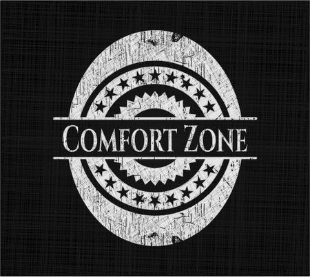 Comfort Zone chalk emblem, retro style, chalk or chalkboard texture