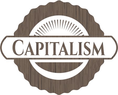 Capitalism wooden signboards