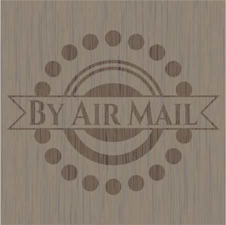 By Air Mail retro wooden emblem