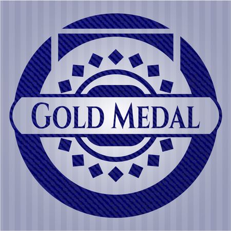 Gold Medal emblem with jean high quality background