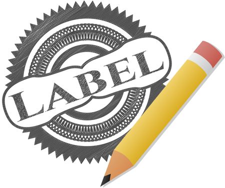 Label drawn with pencil strokes