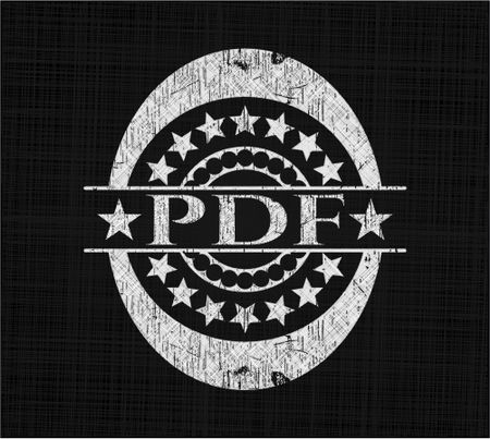 PDF chalk emblem written on a blackboard