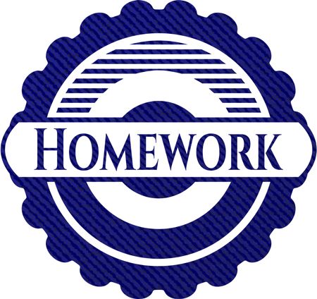 Homework emblem with jean high quality background