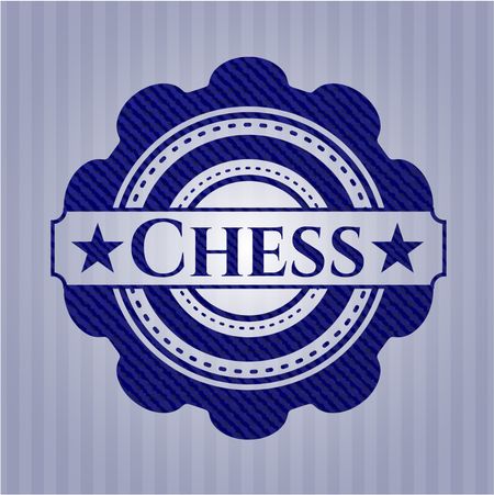 Chess badge with jean texture