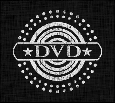 DVD chalk emblem written on a blackboard