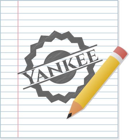 Yankee emblem with pencil effect