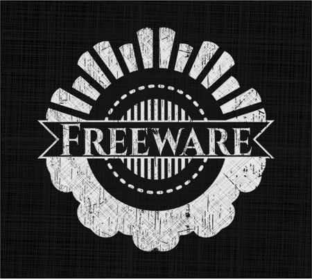 Freeware chalkboard emblem written on a blackboard