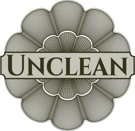 Unclean inside a money style rosette