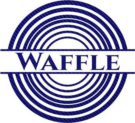 Waffle badge with denim texture