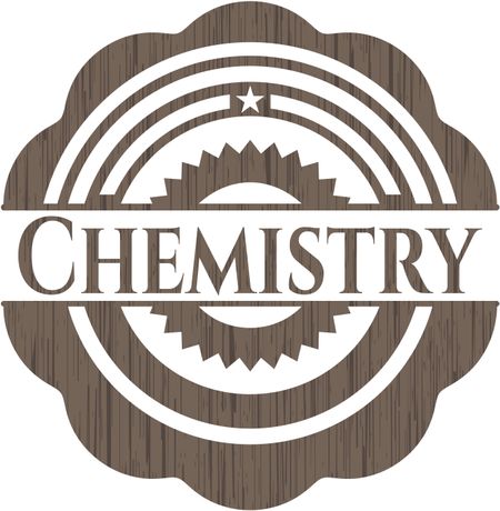 Chemistry wood icon or emblem