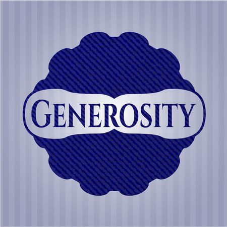 Generosity jean or denim emblem or badge background