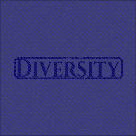 Diversity badge with denim texture