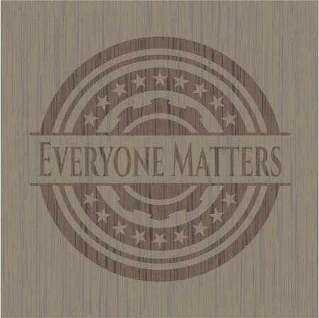 Everyone Matters retro style wood emblem