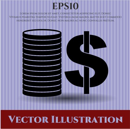 stack of coins icon vector symbol flat eps jpg app