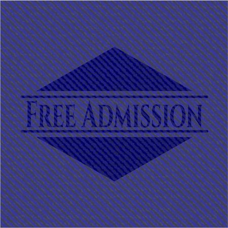 Free Admission with denim texture