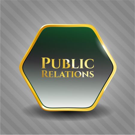 Public Relations gold shiny emblem