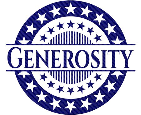 Generosity badge with denim texture