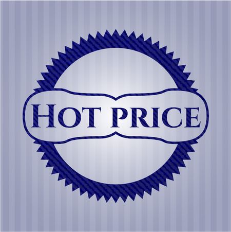 Hot Price badge with denim texture