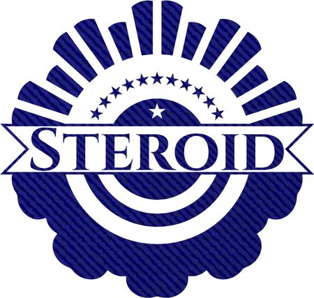 Steroid badge with denim texture