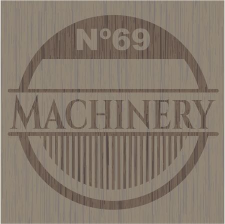 Machinery wood emblem. Retro