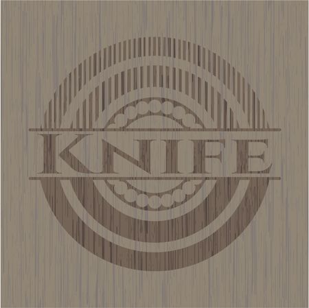 Knife vintage wooden emblem