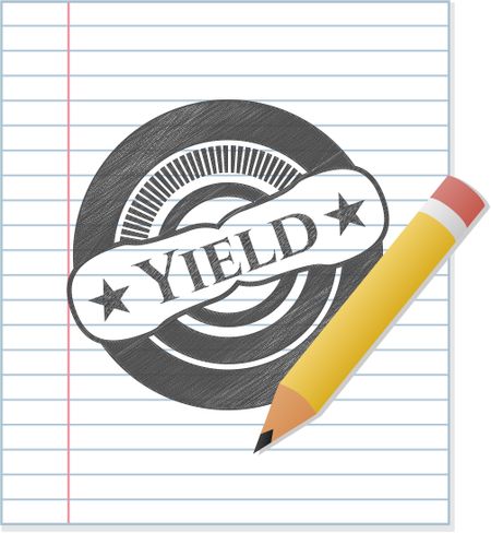 Yield emblem draw with pencil effect
