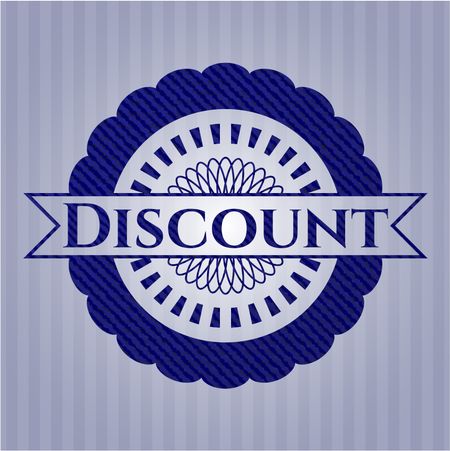 Discount emblem with jean texture