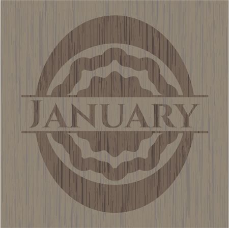 January realistic wood emblem