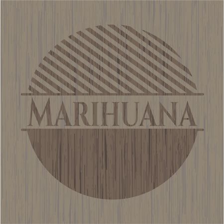 Marihuana vintage wood emblem