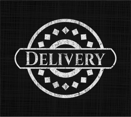 Delivery chalk emblem written on a blackboard