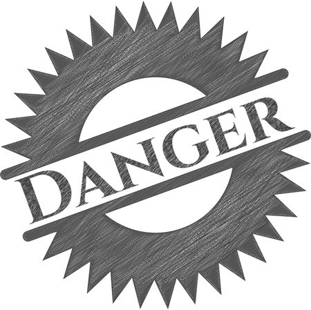 Danger emblem drawn in pencil