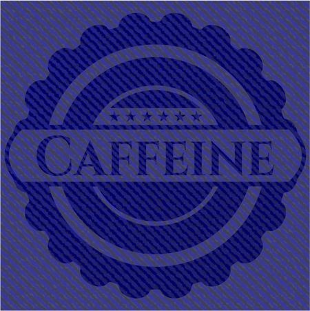 Caffeine jean or denim emblem or badge background