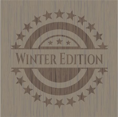 Winter Edition vintage wooden emblem