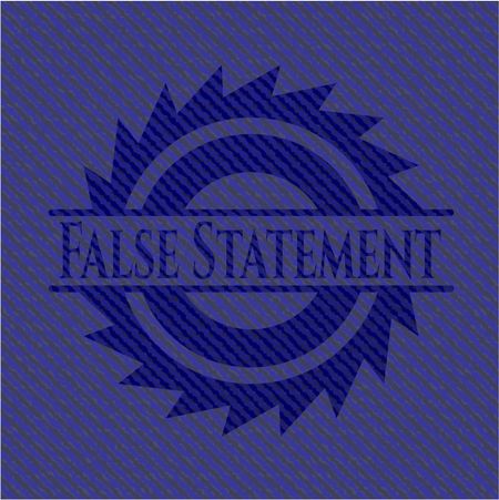 False Statement badge with denim texture