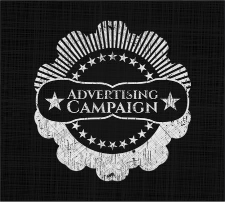 Advertising Campaign chalkboard emblem on black board