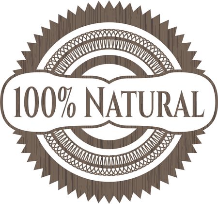 100% Natural realistic wood emblem