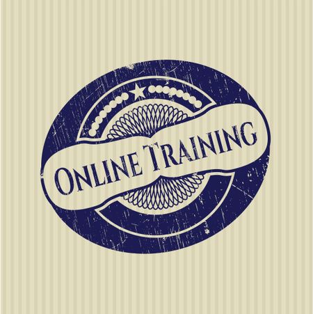Online Training rubber stamp with grunge texture