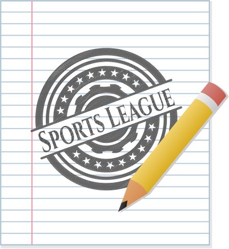 Sports League pencil strokes emblem