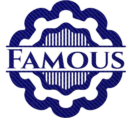 Famous emblem with denim texture