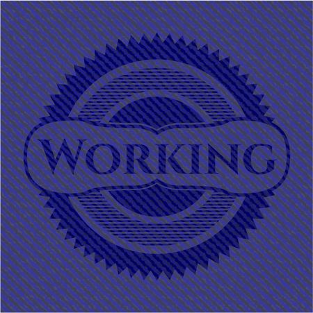 Working badge with jean texture