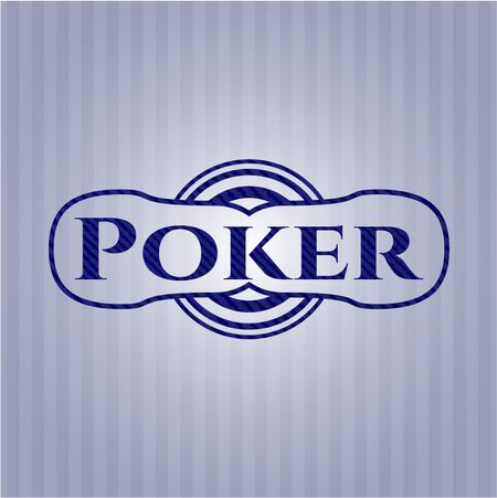Poker badge with denim background