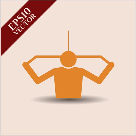 lat pull down exercise icon vector symbol flat eps